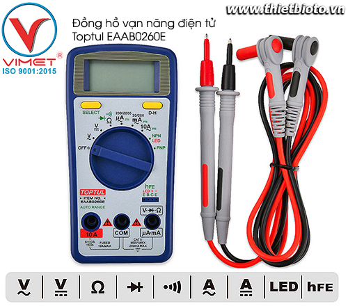 Đồng hồ vạn năng Toptul EAAB0260E